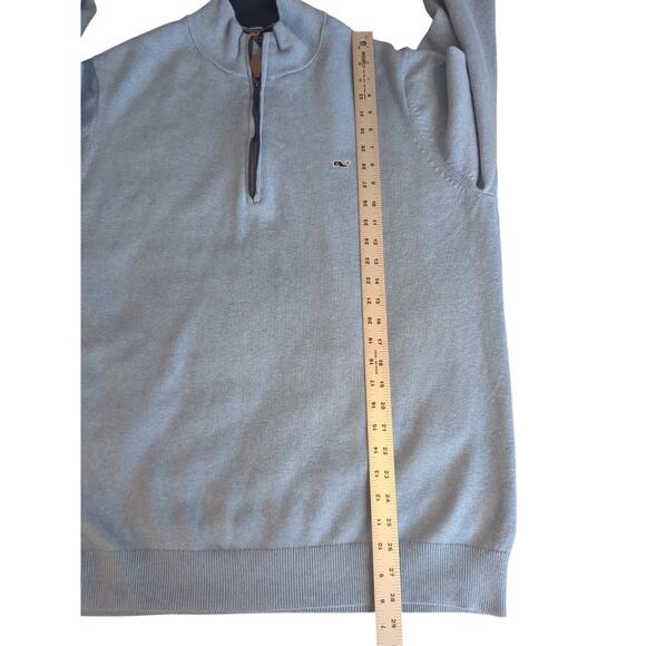 VINEYARD VINES Men's PALM BEACH Cashmere Blend 1/4 Zip Sweater XL BLUE - Picture 4 of 9